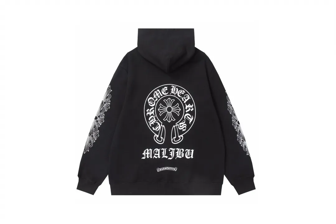 Q30—P230 -Chrome Hearts/Chrome Hearts printed zipper sweatshirt cardigan jacket -420 grams of high-density, high-quality wool, soft, delicate and skin-friendly, soft and silky to the touch, warm and skin-friendly -The hardware and zipper accessories are all customized and full of details -Colour: black -Size: S M L XL